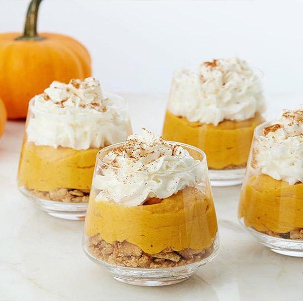 Easy No-Bake Pumpkin Cheesecakes