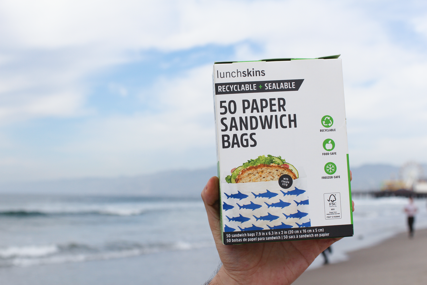Lunchskins | Reusable Zippered Sandwich Bag + Snack Bag 2-Pack Bundle - Geometric