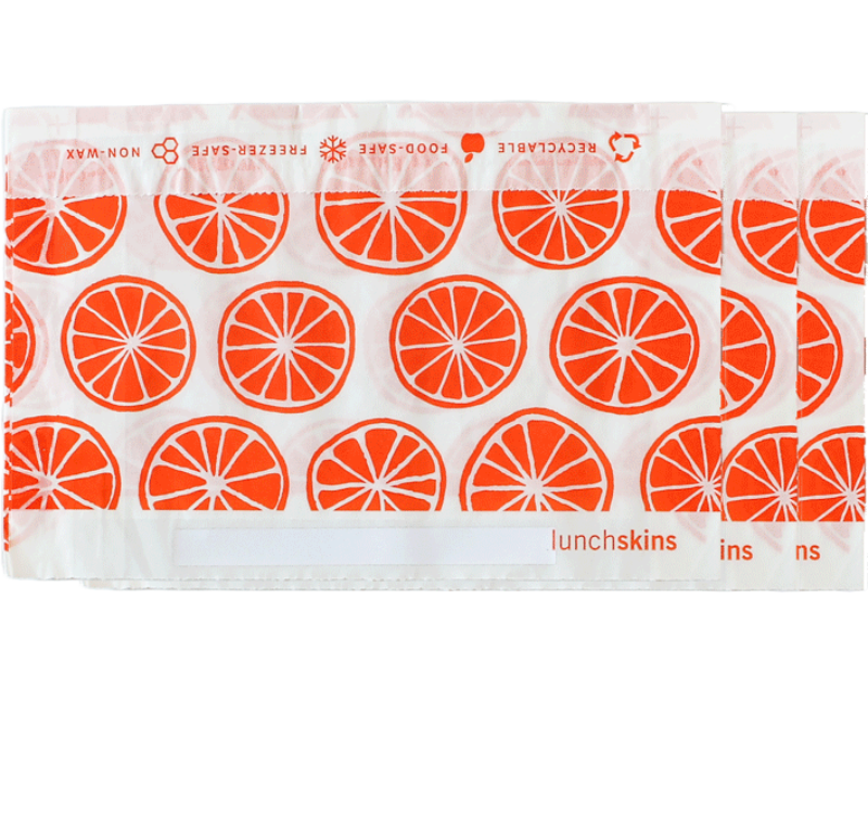 500 Self-Sealing Snack Bags - Orange - Lunchskins